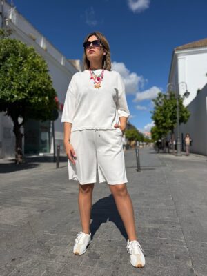 Conjunto Casual Corfort blanco.