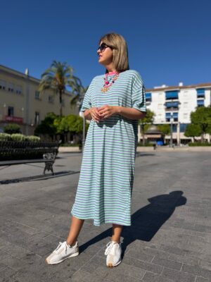 Vestido Capri-relax turquesa.