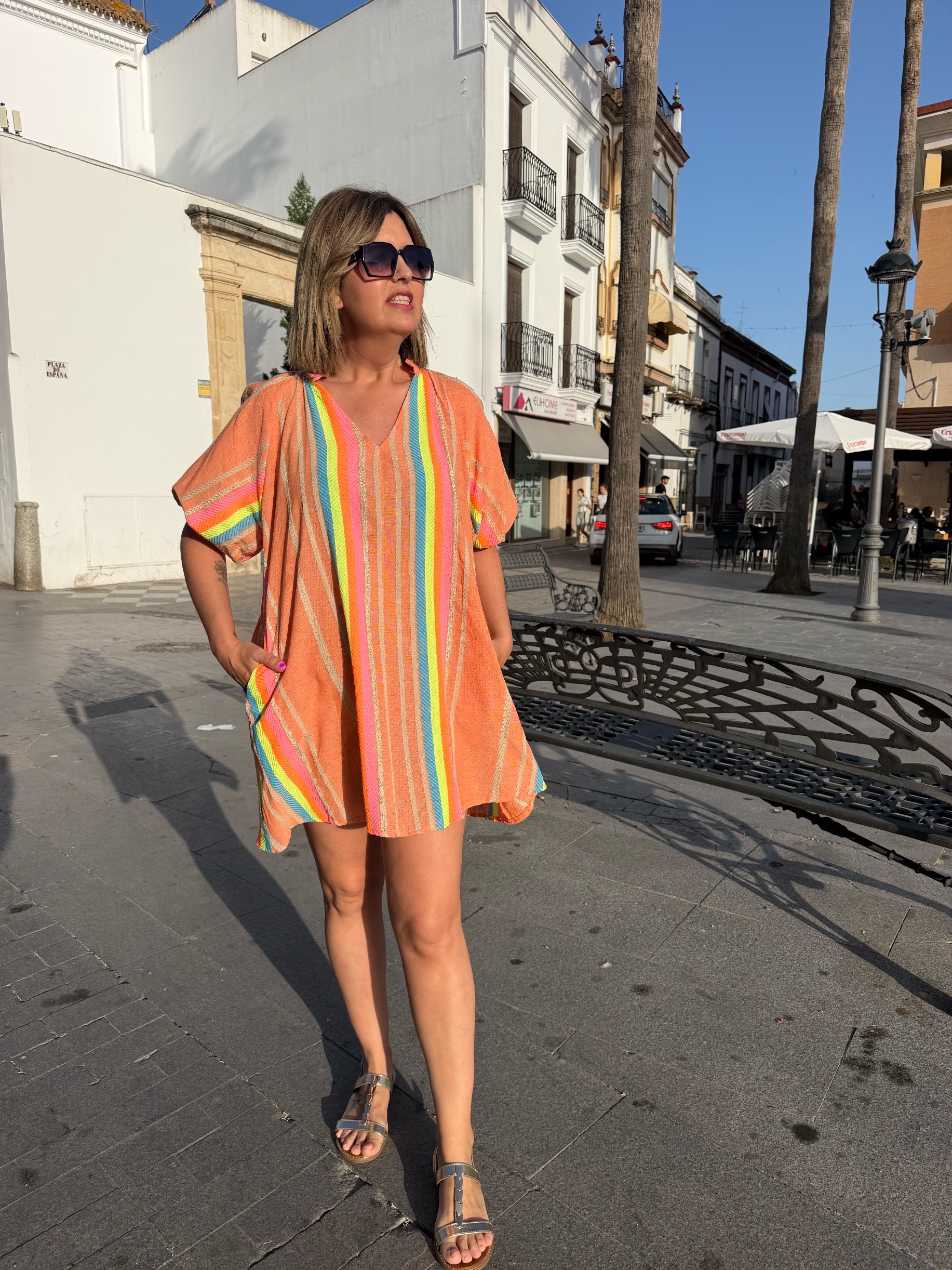 Vestido corto Zahora orange. - Imagen 5