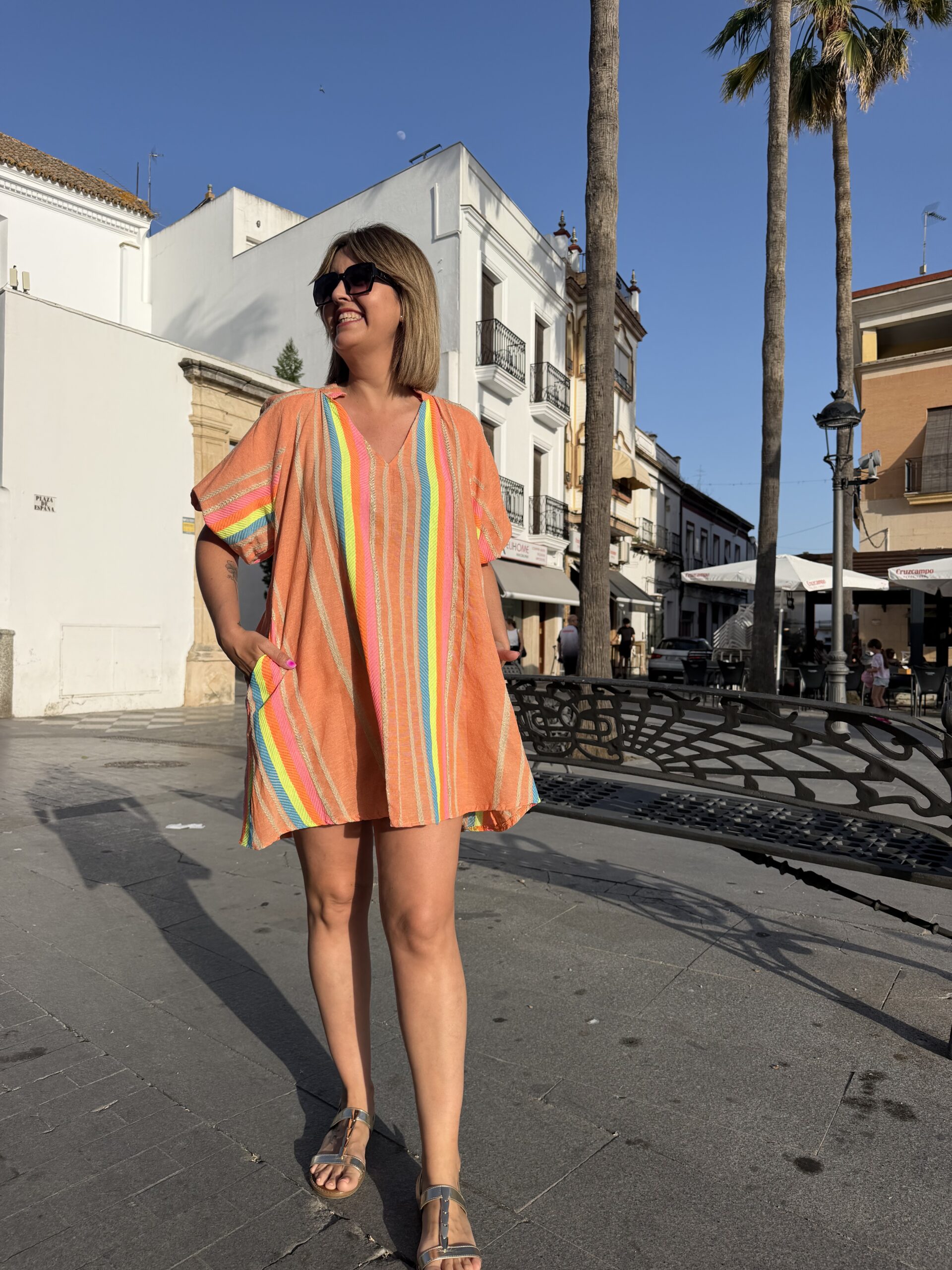 Vestido corto Zahora orange. - Imagen 4