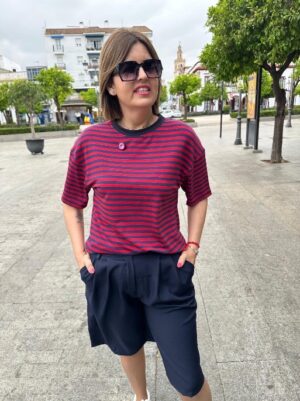 Camiseta Venecia rojo-marino.