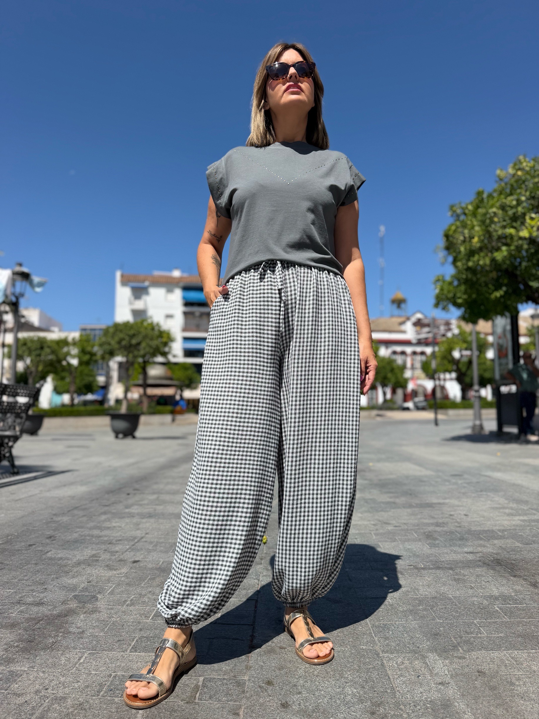 Pantalón balón vivhy negro-gris. - Imagen 2