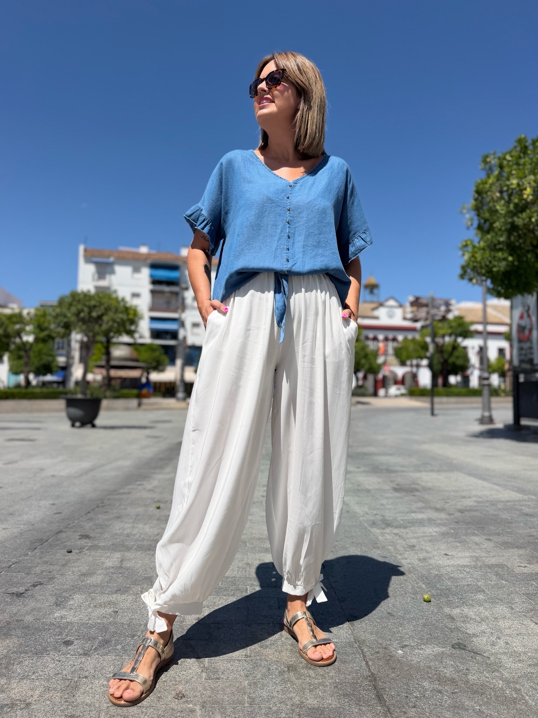 Pantalón Menorca blanco.