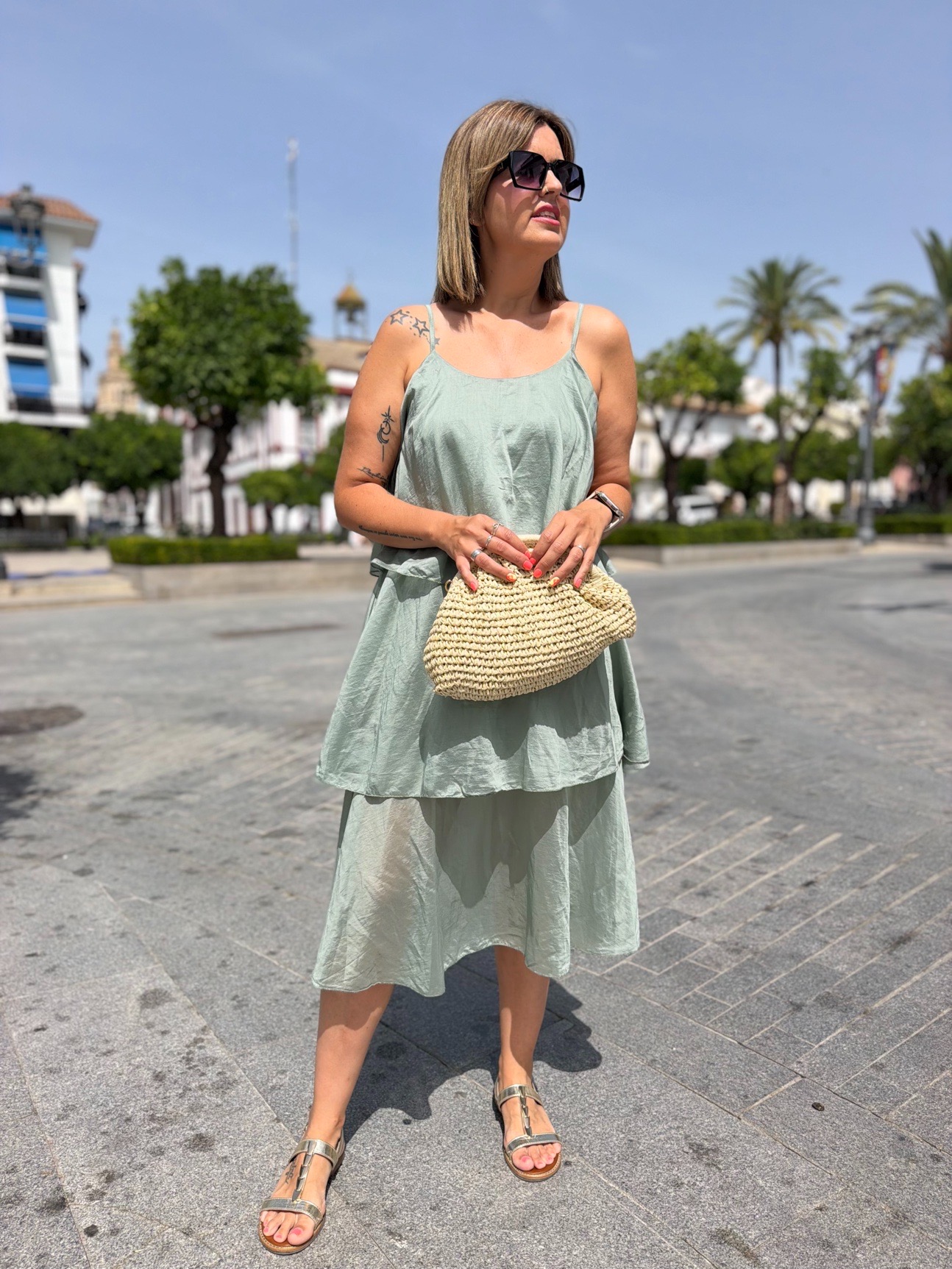 Vestido Chedey verde. - Imagen 3