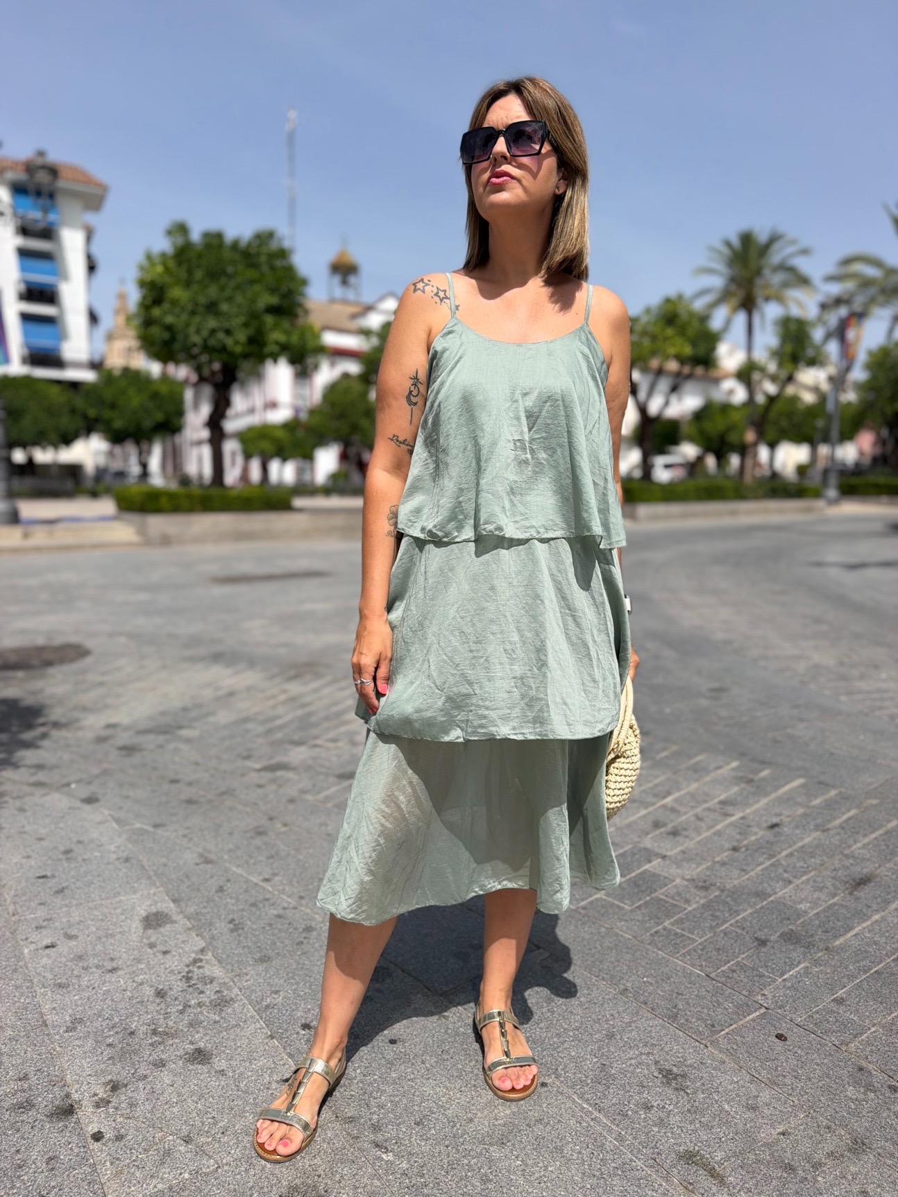 Vestido Chedey verde. - Imagen 2