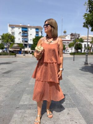 Vestido Chedey teja.