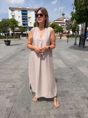 Vestido Riviera beige.