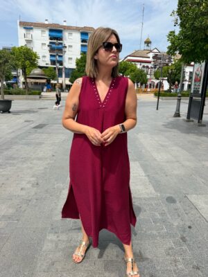 Vestido Riviera burdeos.