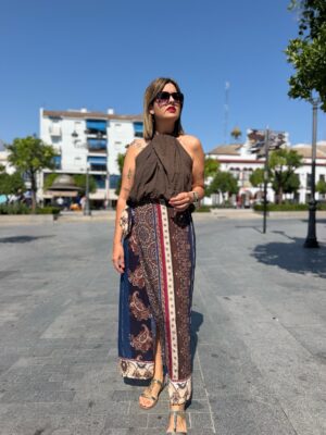 Falda pareo Tulum azul.