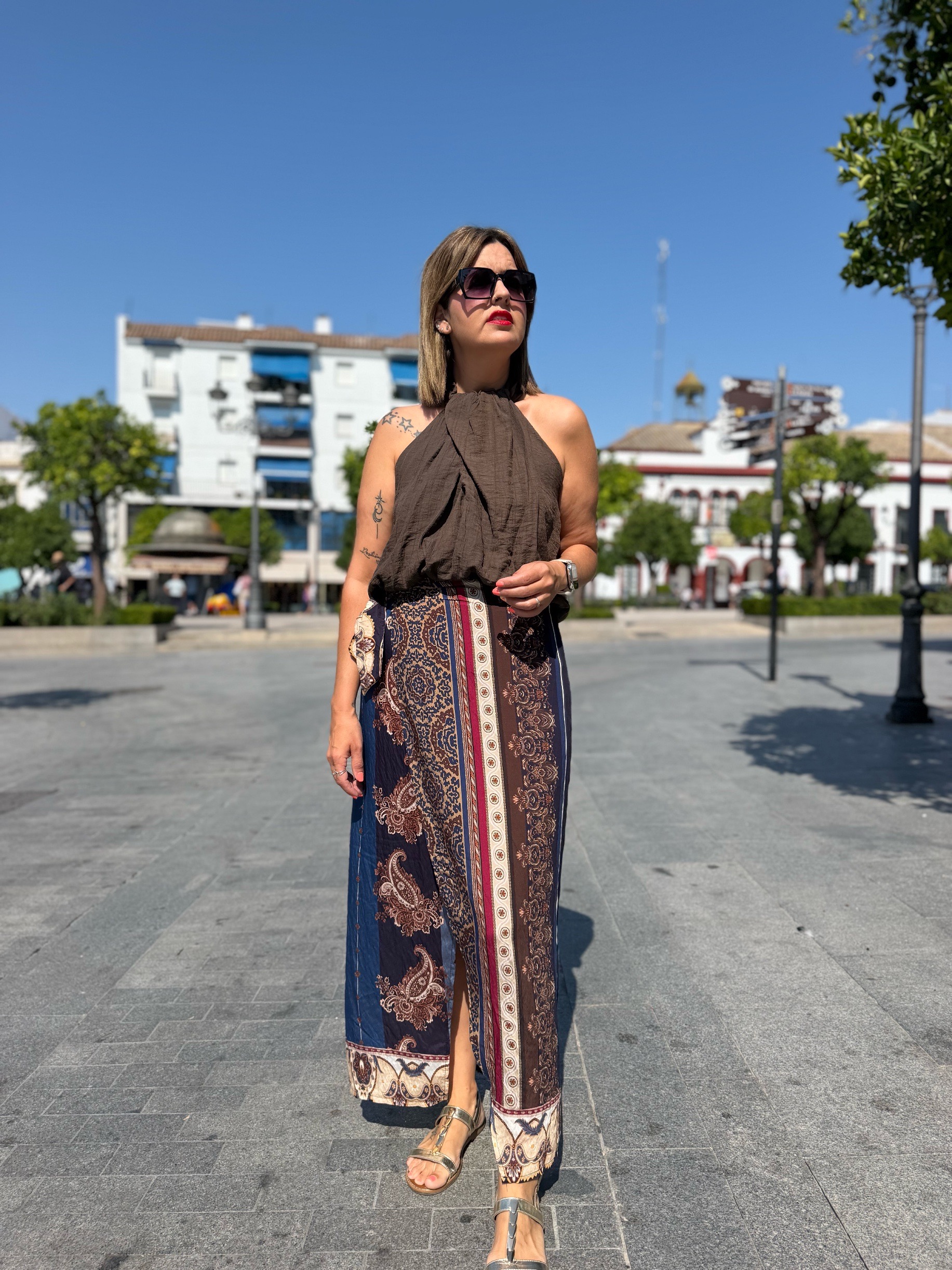 Falda pareo Tulum azul.