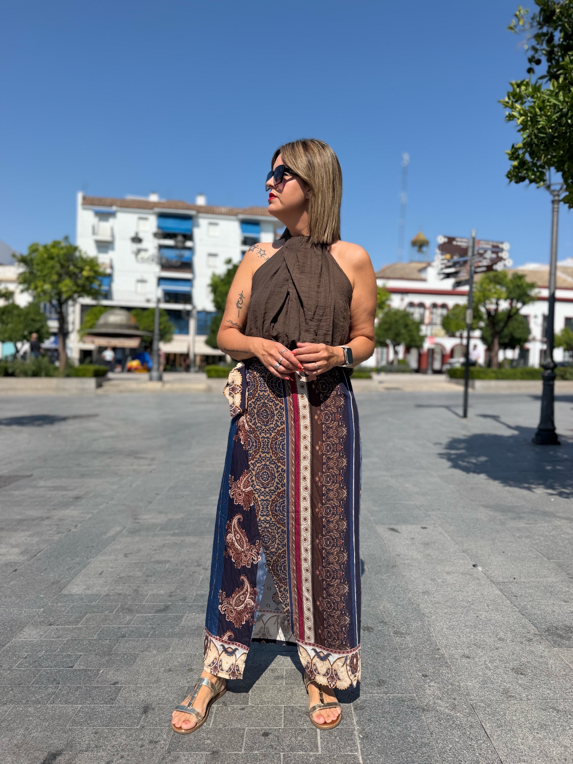 Falda pareo Tulum azul. - Imagen 3