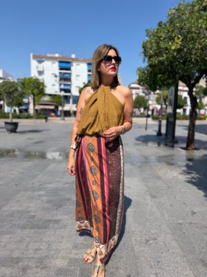 Falda pareo Tulum teja.