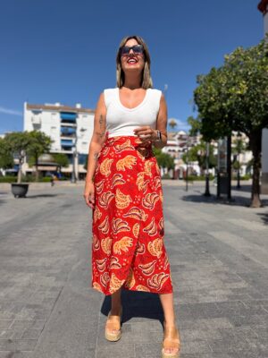 Falda pareo tropical.
