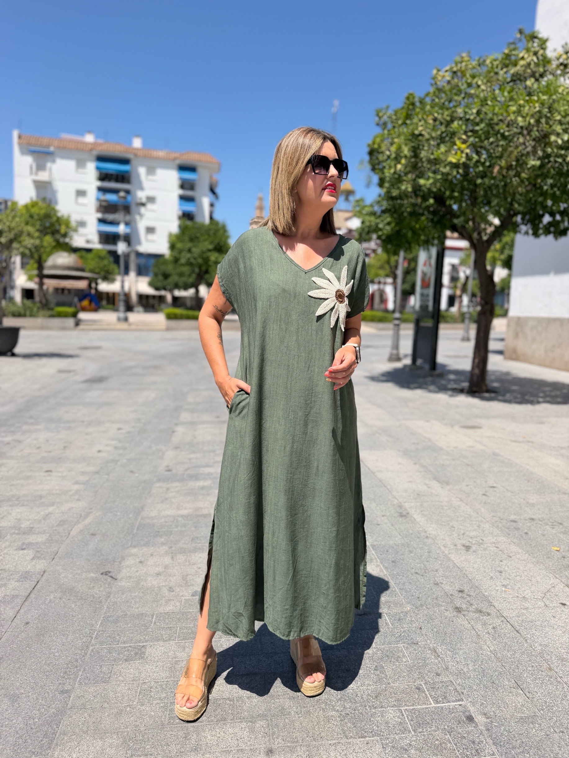 Vestido Florencia verde. - Imagen 4