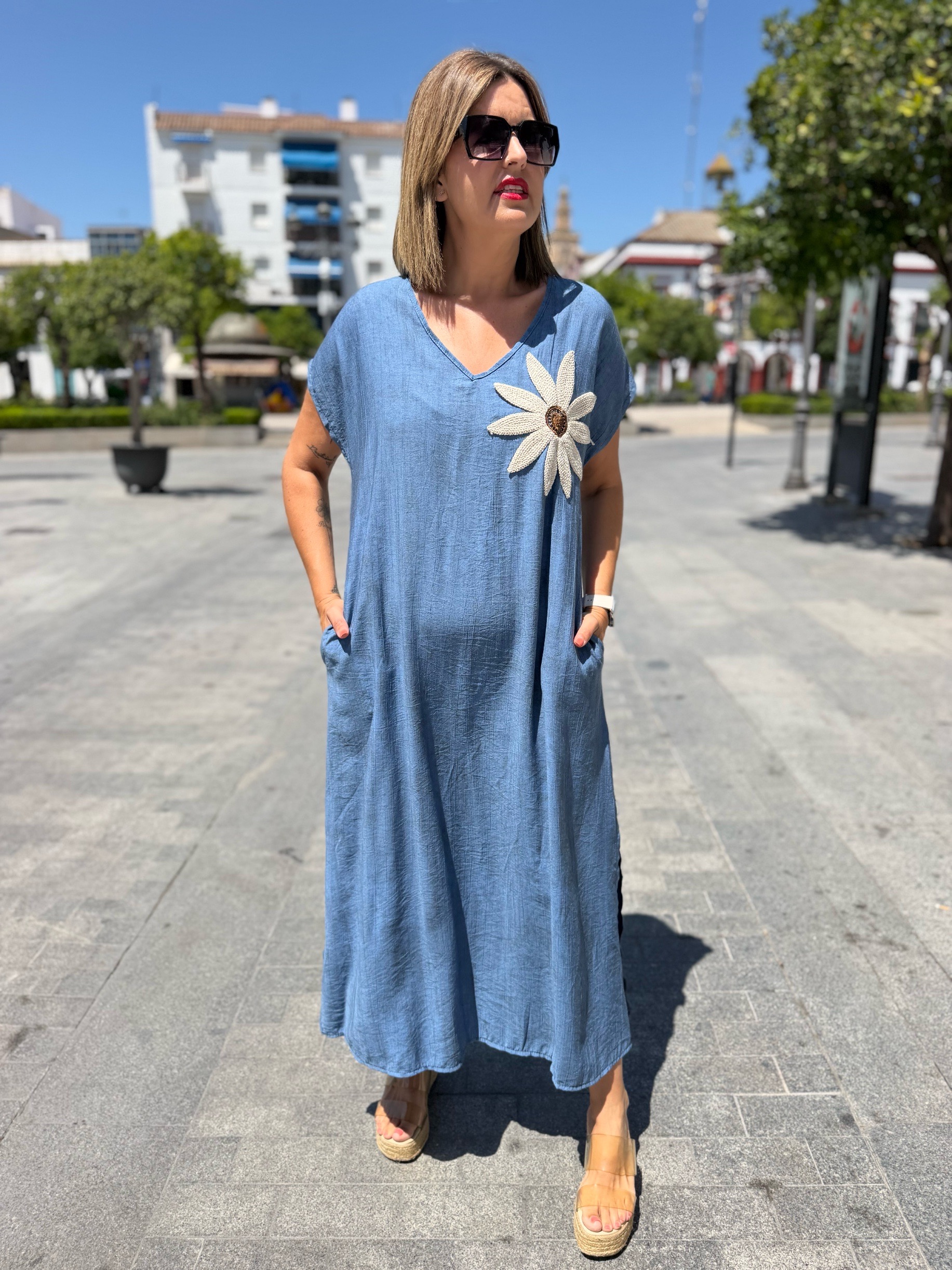 Vestido Florencia Celeste. - Imagen 5