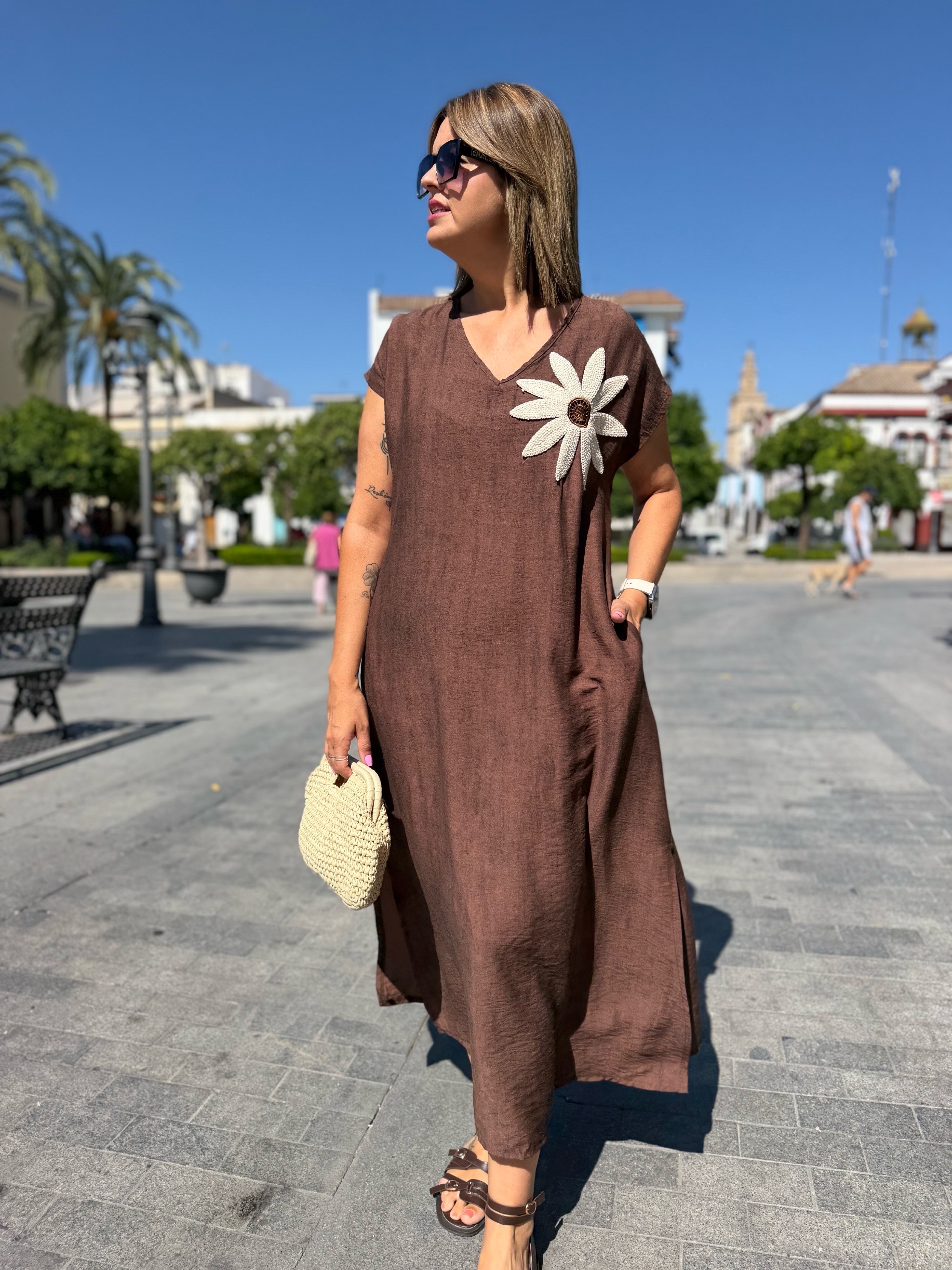 Vestido Florencia chocolate. - Imagen 3