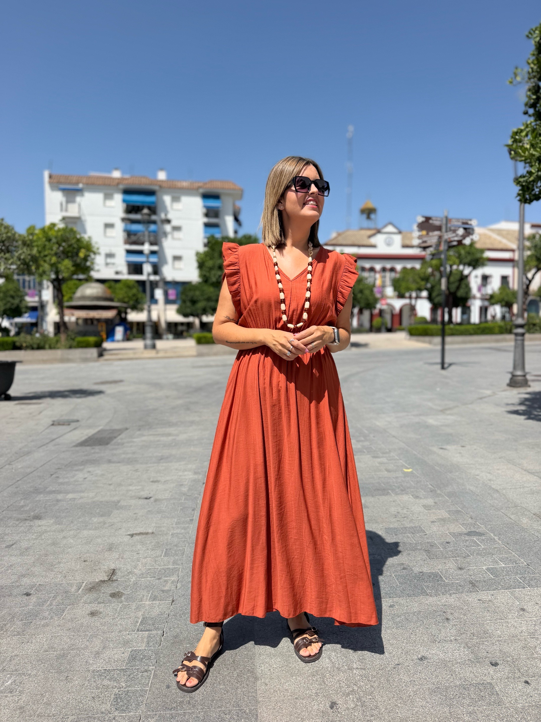 Vestido Lúa teja. - Imagen 3