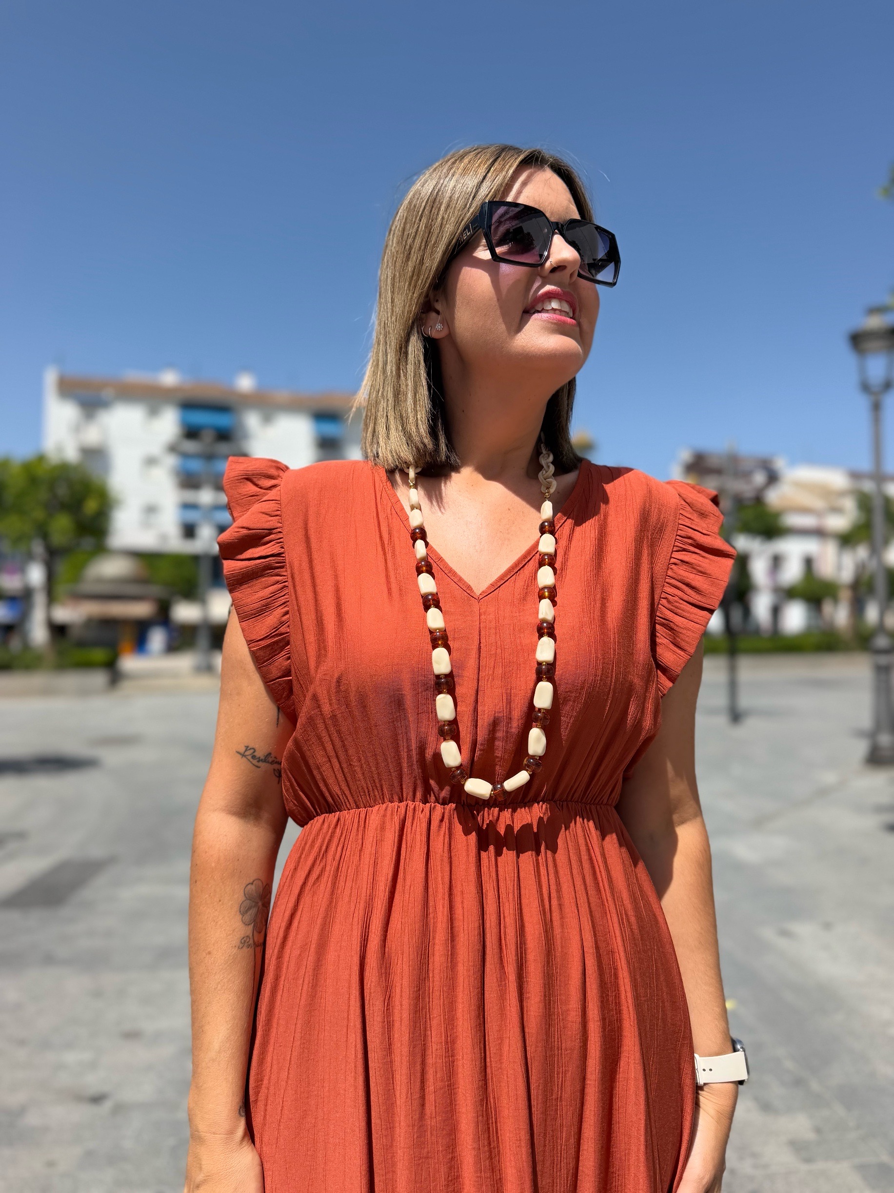Vestido Lúa teja. - Imagen 2
