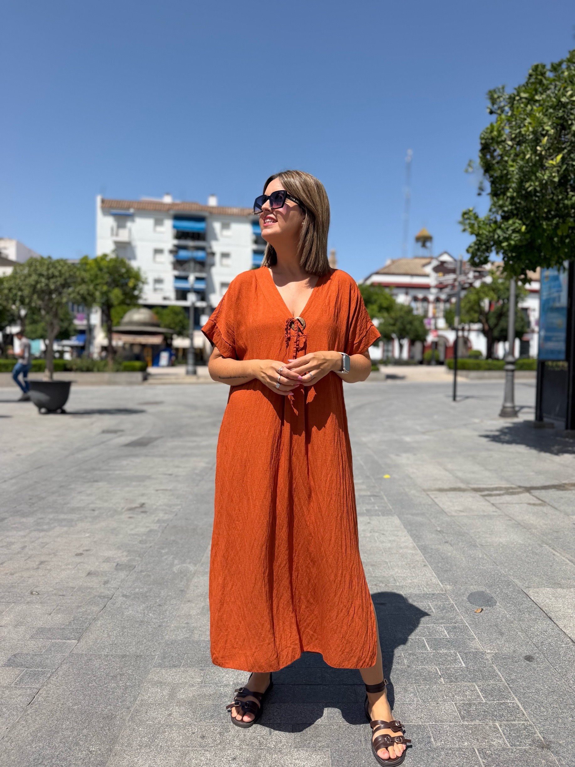Vestido Sorrento teja.