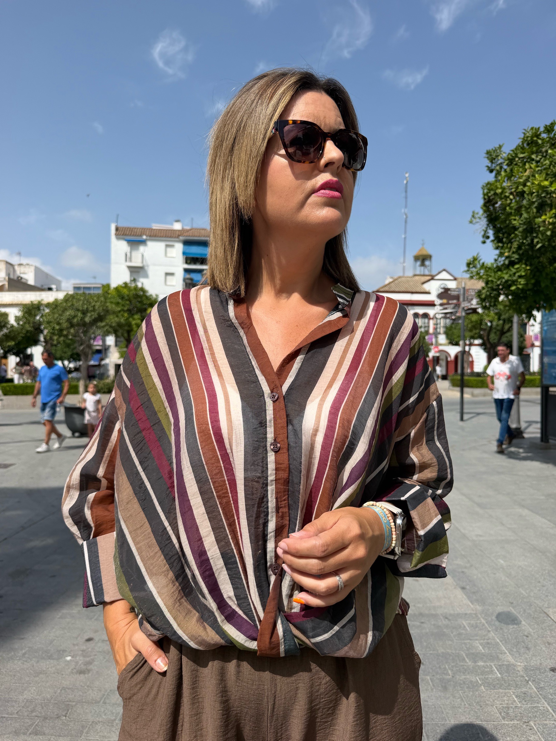 Camisa multi raya teja. - Imagen 4