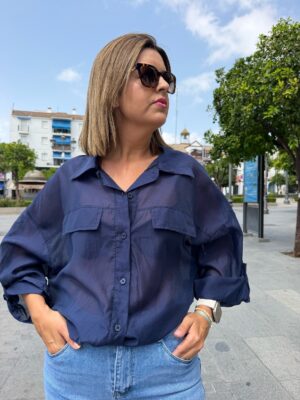 Camisa bomber marino.