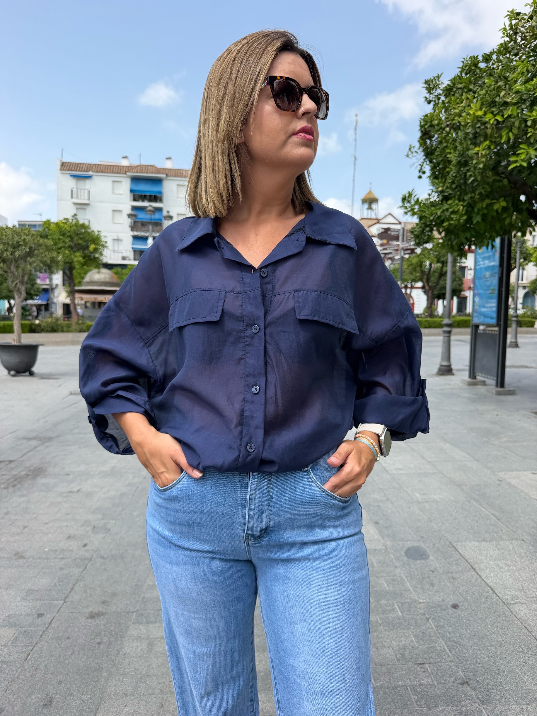 Camisa bomber marino. - Imagen 3