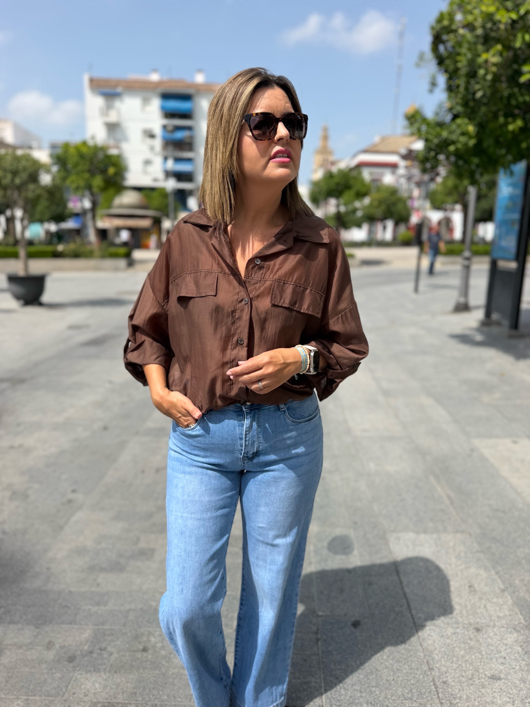 Camisa bomber chocolate. - Imagen 5