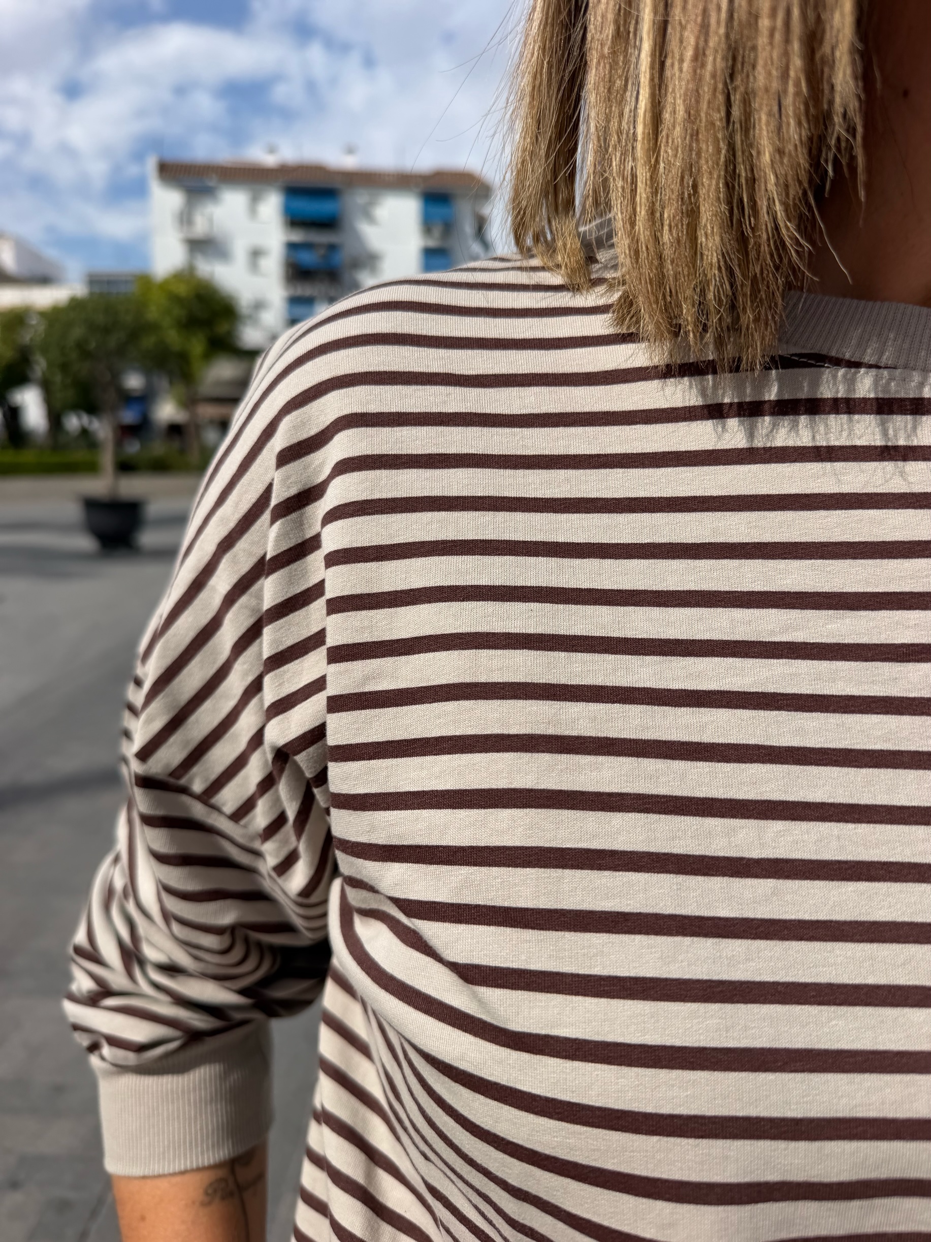 Sudadera milrayas beige-marrón. - Imagen 2