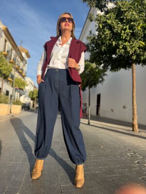 Pantalón balon botón premium.