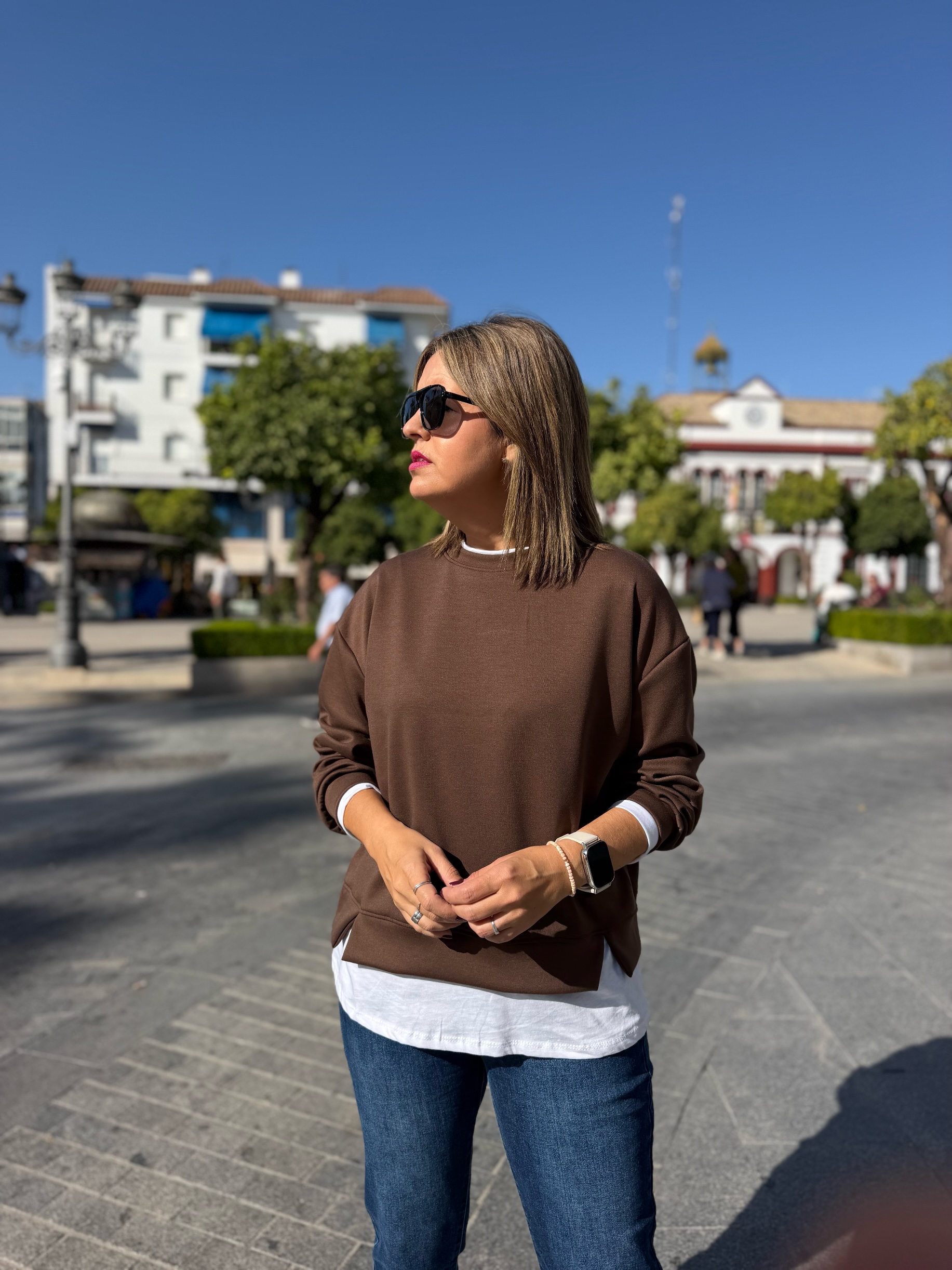 Sudadera Boston chocolate.