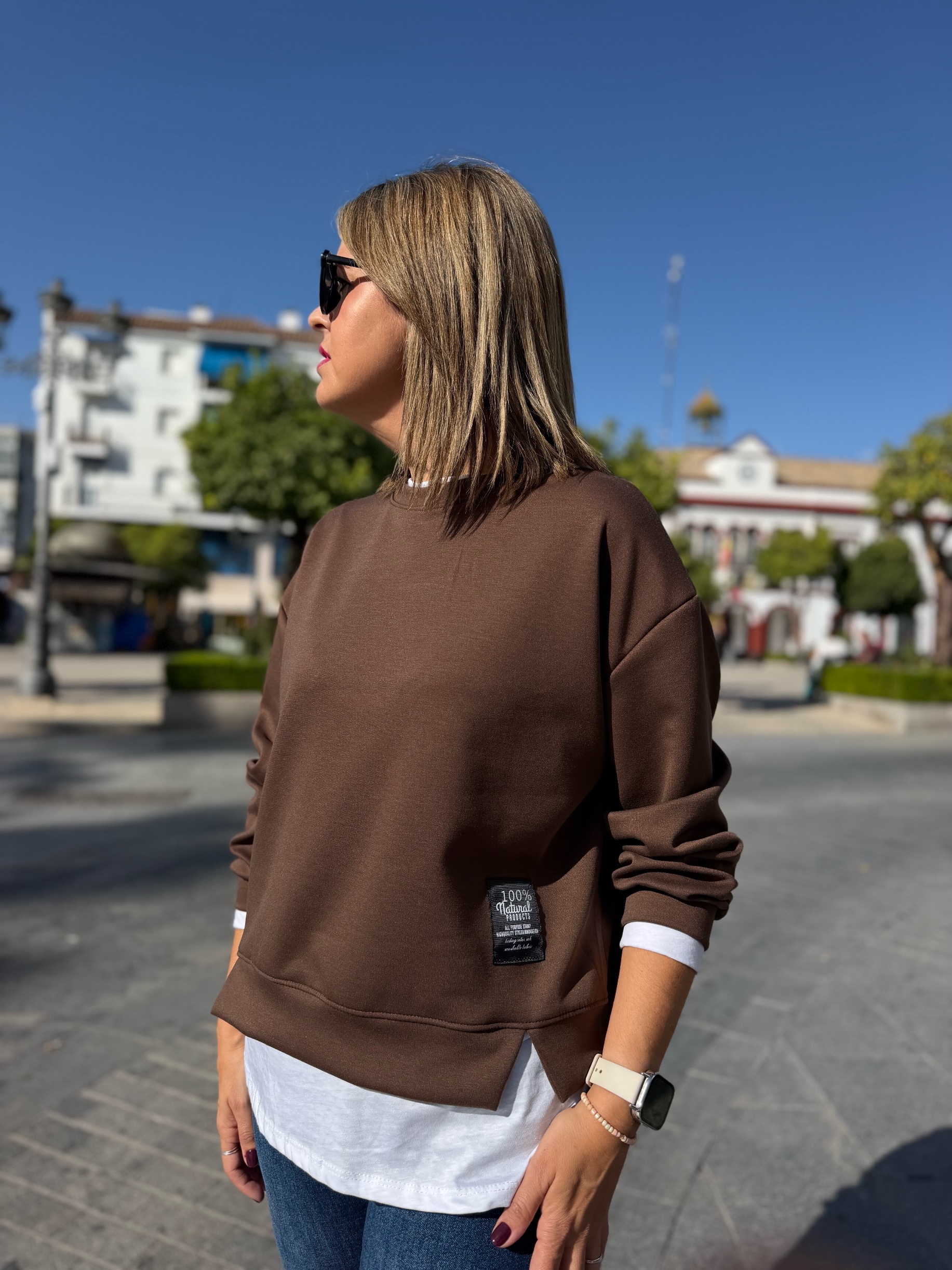 Sudadera Boston chocolate. - Imagen 2