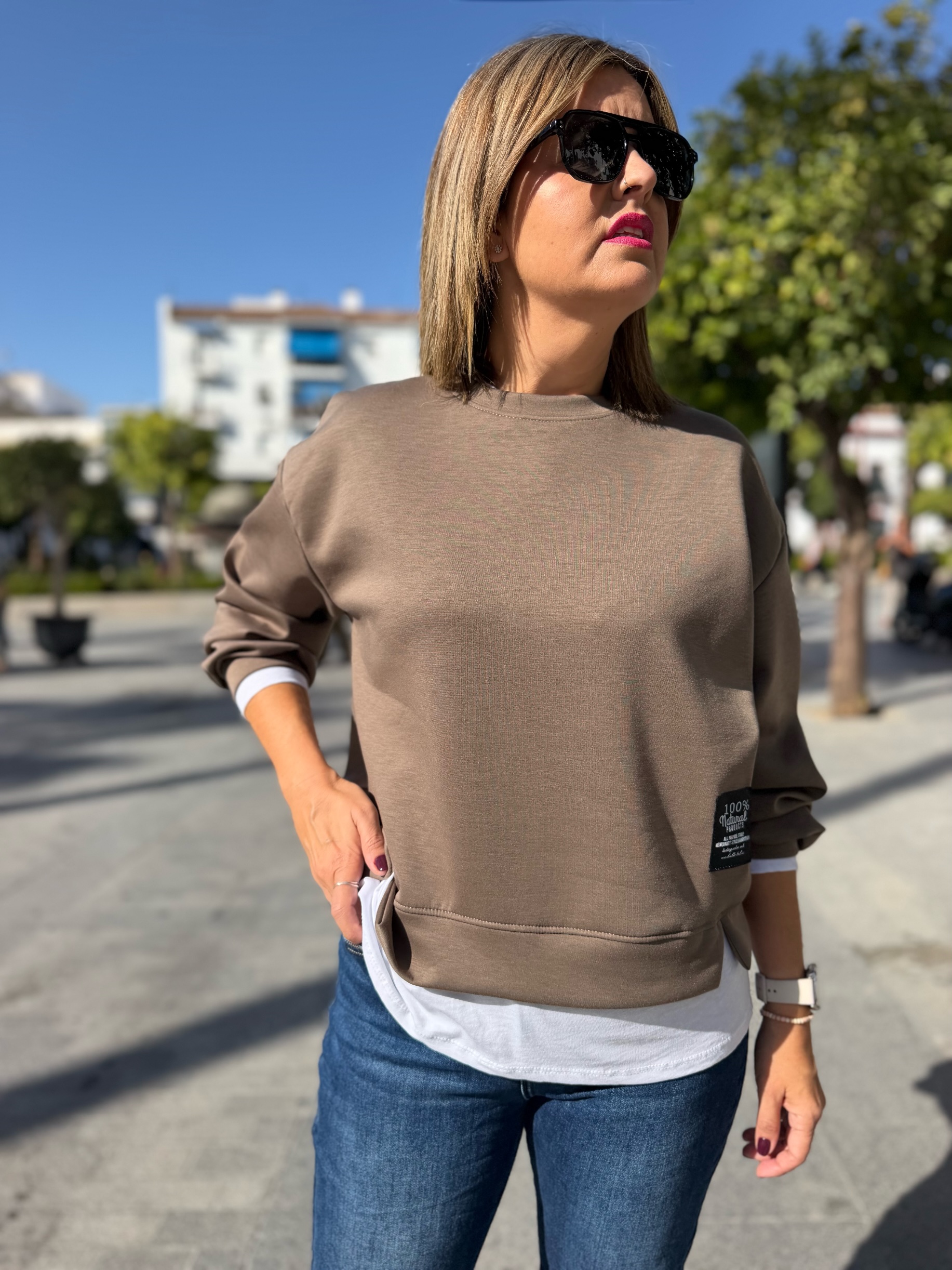 Sudadera Boston taupe.