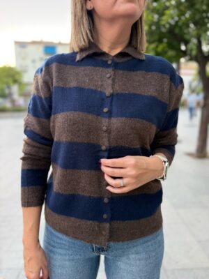 Cardigan Sorrento azul-chocolate.