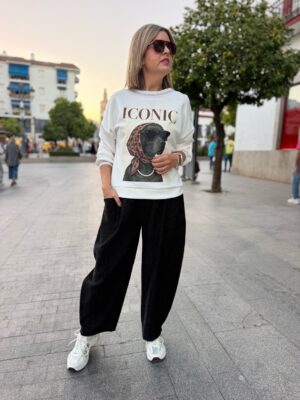 Pantalón Lisboa bolsillos negro.