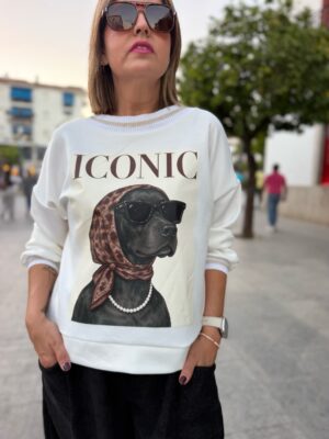 Sudadera Iconic blanca.