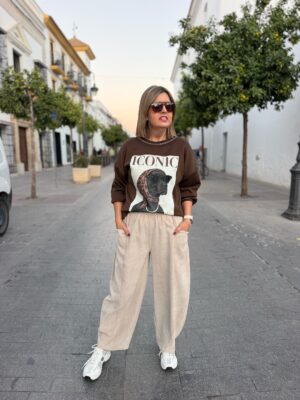 Pantalón Lisboa bolsillos beige.